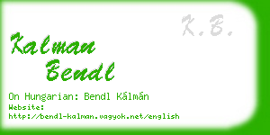 kalman bendl business card
